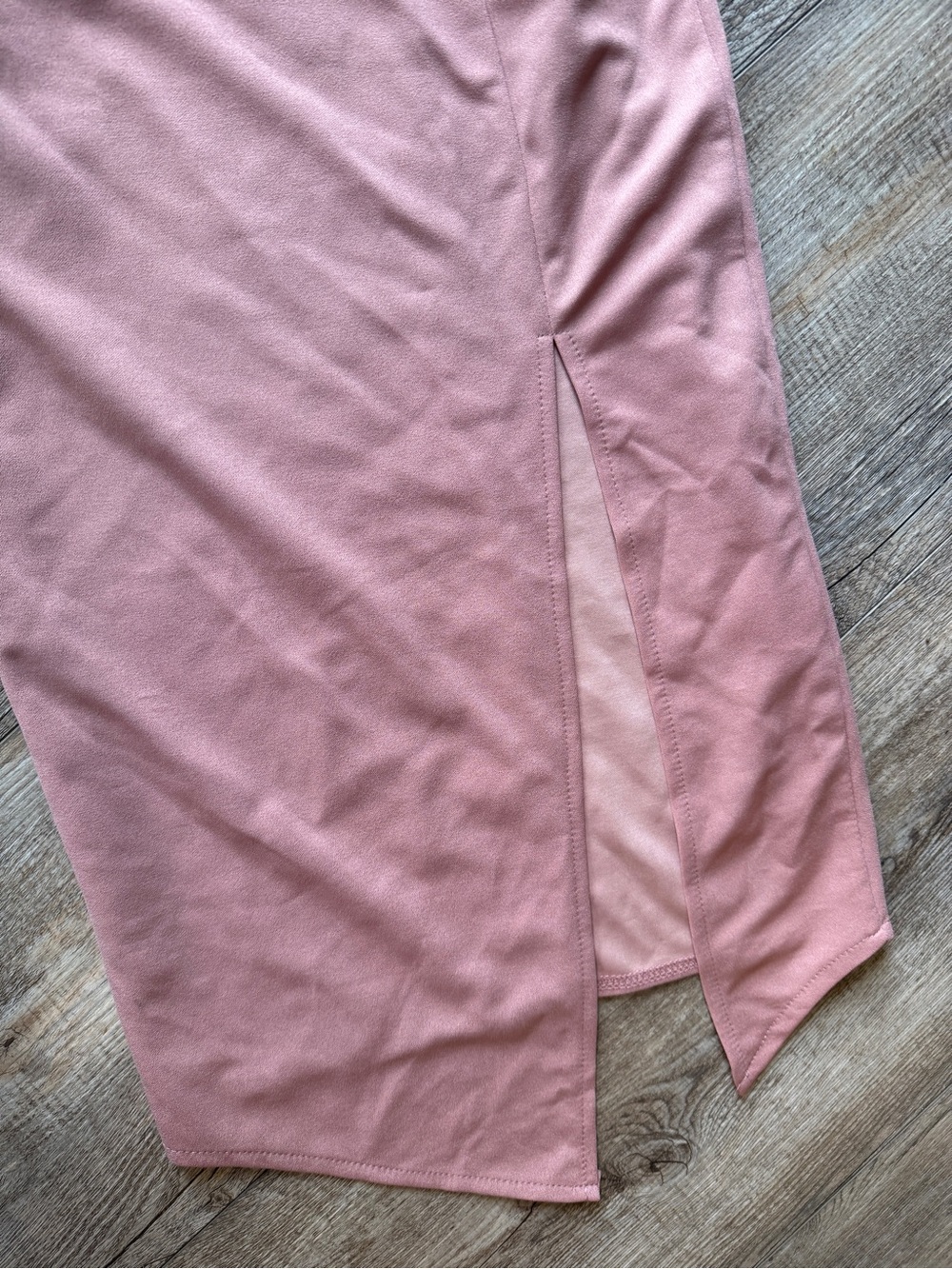 One-Shoulder Ruffle Midi Dress in Rose - Picture 6 of 7